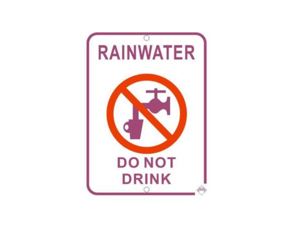 RAINWATER WARNING SIGN